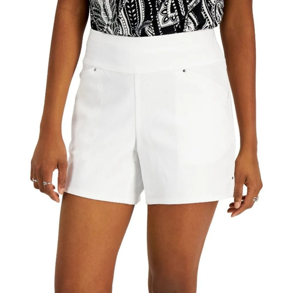 INC International Concepts Women's 12 Curvy White Mid Rise Pull-On Shorts NWT - Picture 3 of 6